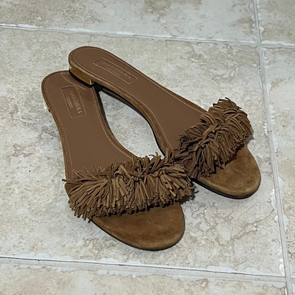 Aquazzura Firenze Suede Sandals - Picture 1 of 6